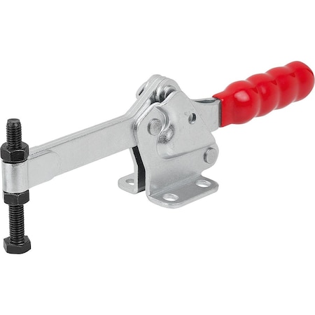Kipp Toggle Clamp Horizontal Std, Horizontal Foot F1=1400, Full Holding Arm M08X60, Steel Zinc Plated,  K1435.01400